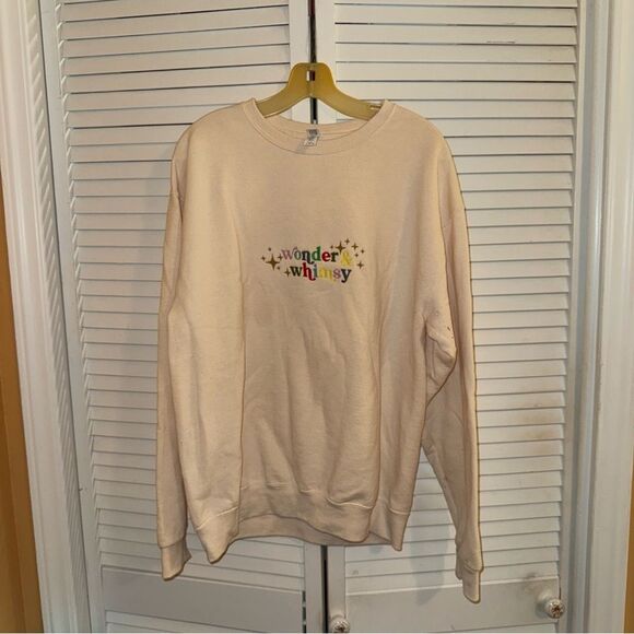 Jerzees Tops - Jerzees Cream Sweatshirt with Embroidery